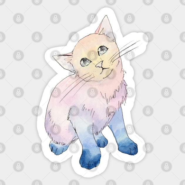Twilight Kitten Sticker by Aqutalion